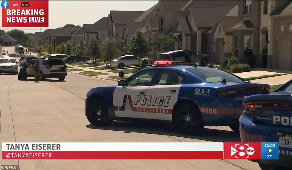 A massive police presence was seen in a residential neighborhood not far from the school after the shooting on Wednesday
